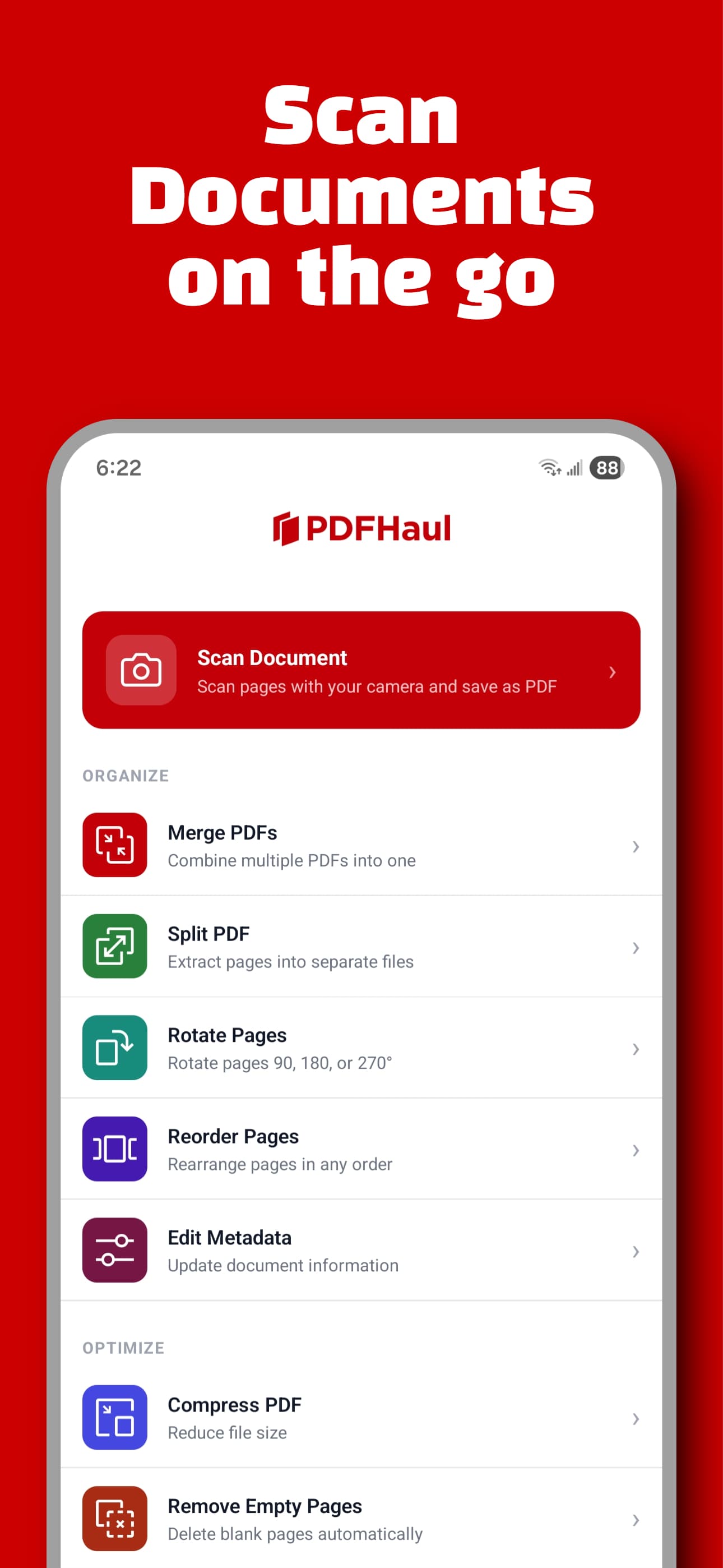 PDFHaul mobile app