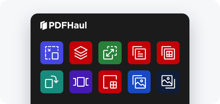 The PDFHaul tool menu showing several one-click PDF tools